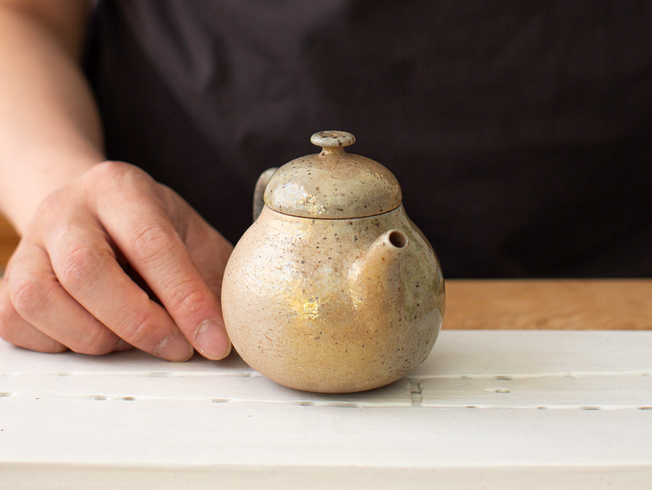 Three Pears. Wood-fired pear-shaped teapot.