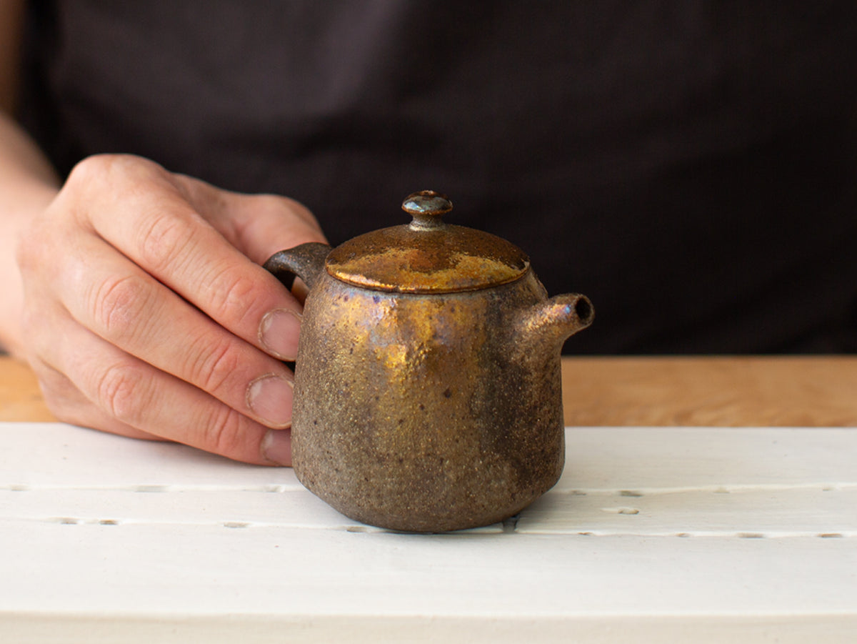 Doric, wood-fired teapot.