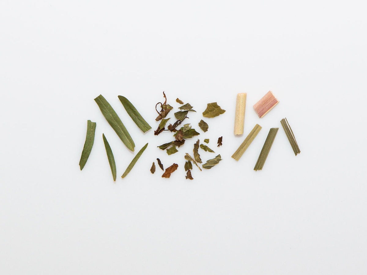 Meadow: A box of non-caffeinated botanicals in beautiful blue.